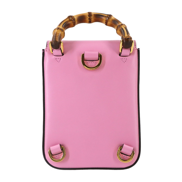 GUCCI Authentic Pink Leather Bamboo Shoulder Bag - Picture 3 of 10
